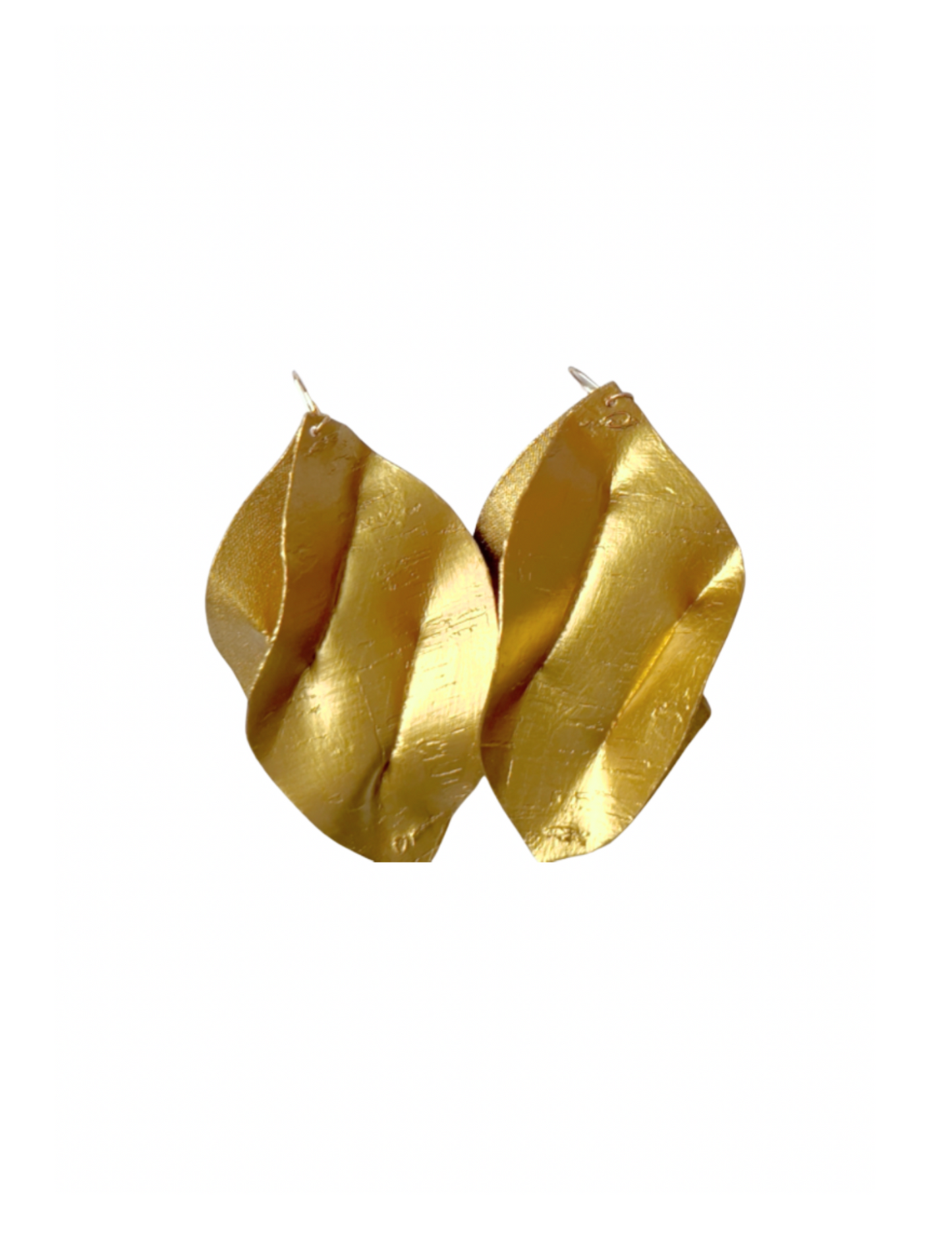 Gold Safa Leather Earrings