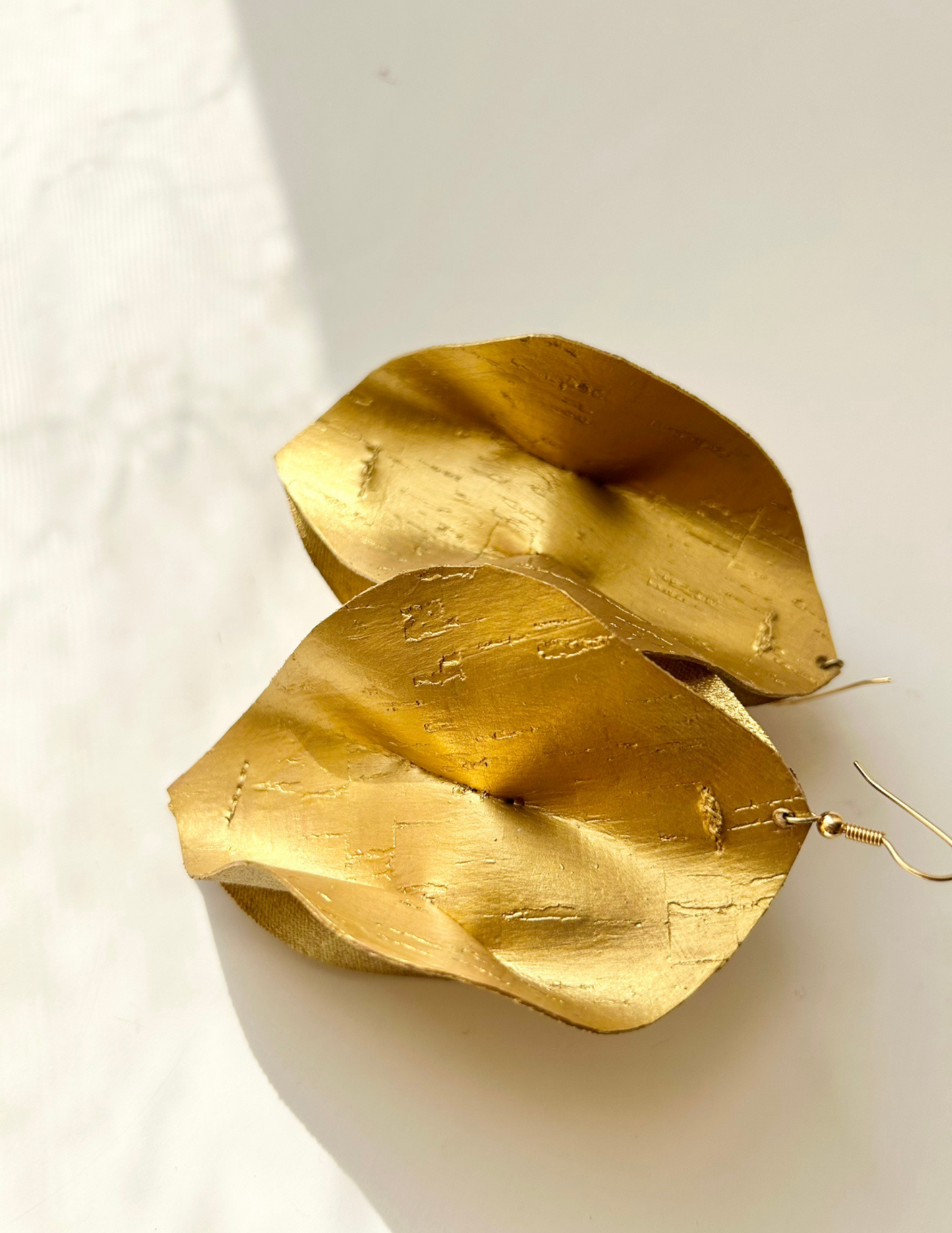 Gold Safa Leather Earrings